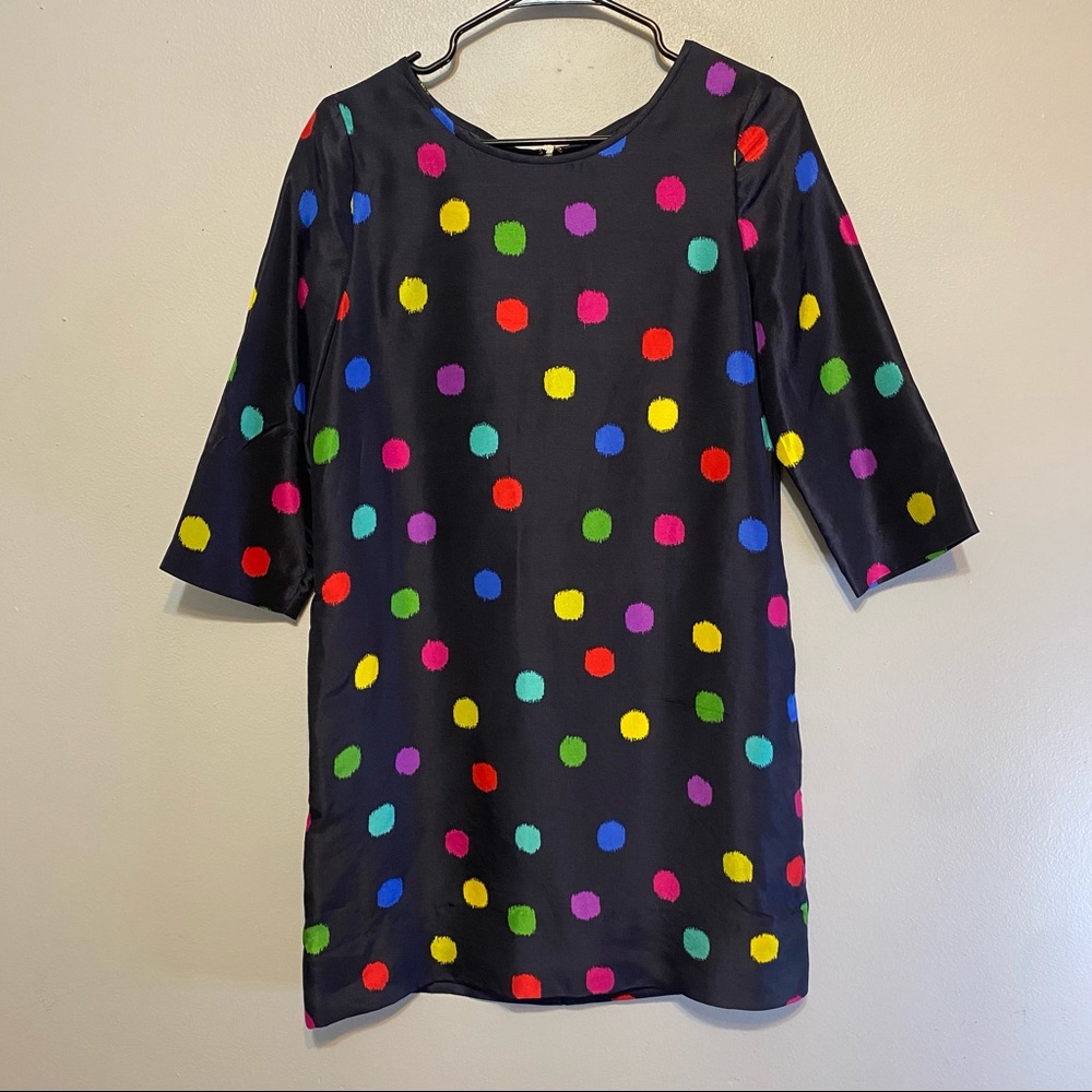 Kate Spade Belina POLKA DOT Shift Dress Sz 4 Silk Pockets Lined $375!